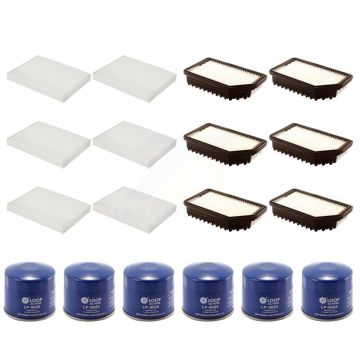 6x Air + 6x Cabin + 6x Engine Oil Filter (18 Total) Kit For 2014-2019 Kia Soul KFM-103583