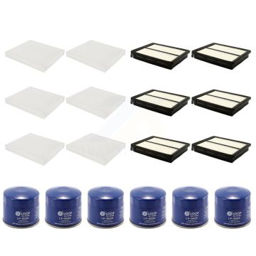 6x Air + 6x Cabin + 6x Engine Oil Filter (18 Total) Kit For Hyundai Sonata KFM-103585