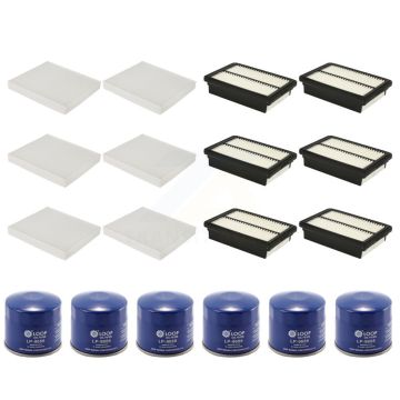 6x Air + 6x Cabin + 6x Engine Oil Filter (18 Total) Kit For Hyundai Kona Kia Soul KFM-103599