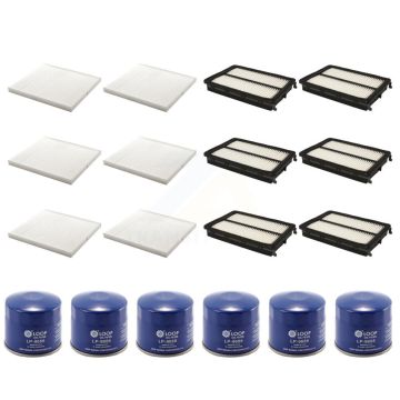 6x Air + 6x Cabin + 6x Engine Oil Filter (18 Total) Kit For 17-18 Hyundai Santa Fe Sport KFM-103602