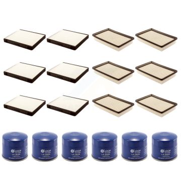 6x Air + 6x Cabin + 6x Engine Oil Filter (18 Total) Kit For Hyundai Elantra Tiburon KFM-103610