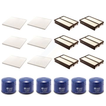 6x Air + 6x Cabin + 6x Engine Oil Filter (18 Total) Kit For Hyundai Tucson Kia Sportage KFM-103614