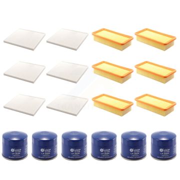 6x Air + 6x Cabin + 6x Engine Oil Filter (18 Total) Kit For 2006-2011 Kia Rio Rio5 KFM-103621