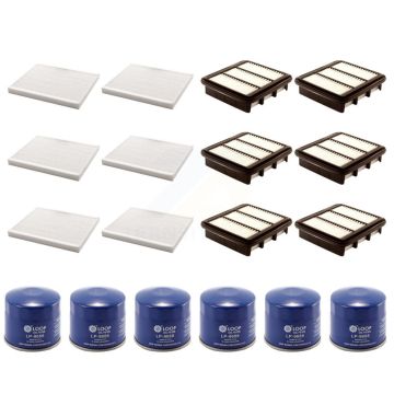6x Air + 6x Cabin + 6x Engine Oil Filter (18 Total) Kit For Hyundai Elantra Kia Forte5 KFM-103627