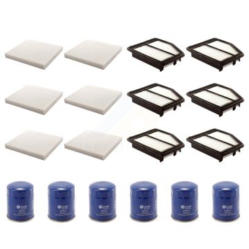 6x Air + 6x Cabin + 6x Engine Oil Filter (18 Total) Kit For Honda Civic Acura ILX KFM-103643