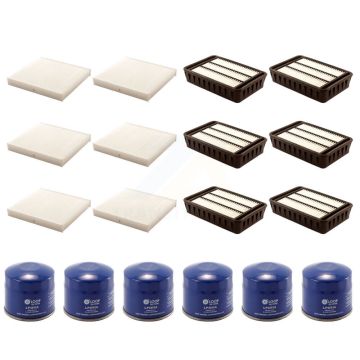 6x Air + 6x Cabin + 6x Engine Oil Filter (18 Total) Kit For 10 Mitsubishi Outlander 2.4L KFM-103768