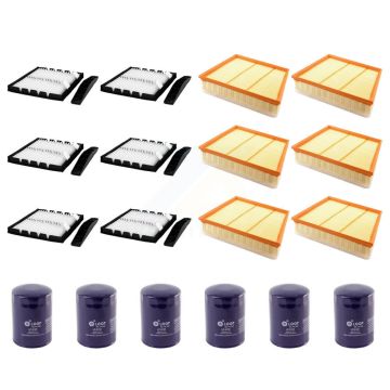 6x Air + 6x Cabin + 6x Engine Oil Filter (18 Total) Kit For GMC Chevrolet Sierra 2500 HD KFM-103786