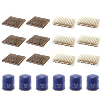 6x Air + 6x Cabin + 6x Engine Oil Filter (18 Total) Kit For Toyota Corolla Yaris iM KFM-103839