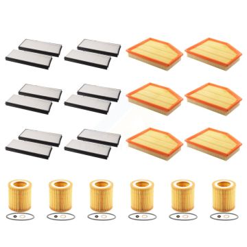 6x Air + 6x Cabin + 6x Engine Cartridge Oil Filter (18 Total) Kit For BMW 530xi 528i 525i KFM-103884