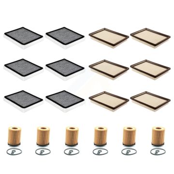 6x Air + 6x Cabin + 6x Engine Cartridge Oil Filter (18 Total) Kit For INFINITI Q50 2.0L KFM-103952