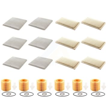 6x Air + 6x Cabin + 6x Engine Cartridge Oil Filter (18 Total) Kit For Toyota Sienna LE CE KFM-103965