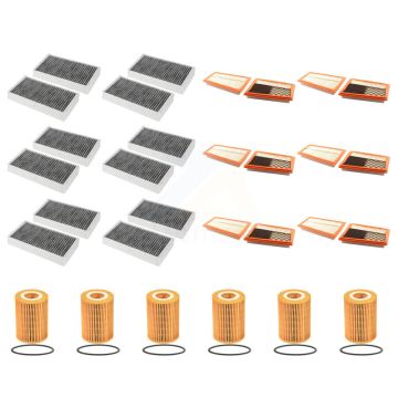 6x Air + 6x Cabin + 6x Engine Cartridge Oil Filter (18 Total) Kit For Mercedes-Benz ML350 KFM-104035