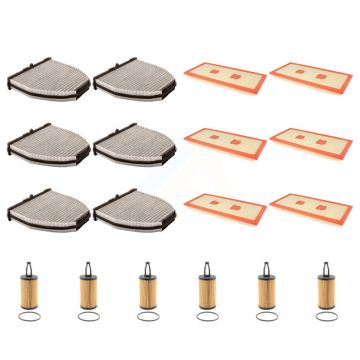 6x Air + 6x Cabin + 6x Engine Cartridge Oil Filter (18 Total) Kit For Mercedes-Benz C300 KFM-104039