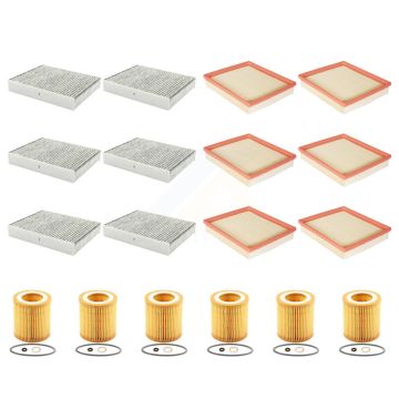 6x Air + 6x Cabin + 6x Engine Cartridge Oil Filter (18 Total) Kit For BMW 328i xDrive GT KFM-104083