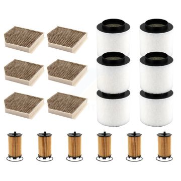 6x Air + 6x Cabin + 6x Engine Cartridge Oil Filter (18 Total) Kit For Audi A8 Quattro KFM-104110