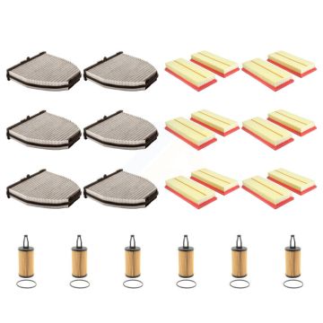 6x Air + 6x Cabin + 6x Engine Cartridge Oil Filter (18 Total) Kit For Mercedes-Benz E550 KFM-104112