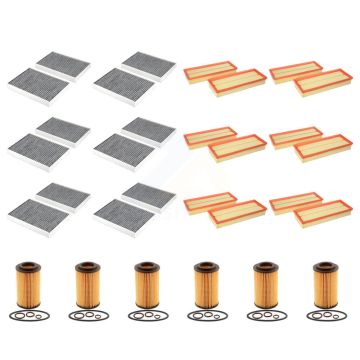 6x Air + 6x Cabin + 6x Engine Cartridge Oil Filter (18 Total) Kit For Mercedes-Benz S550 KFM-104124