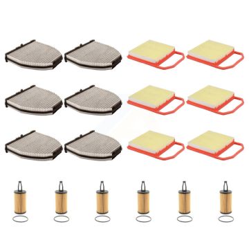 6x Air + 6x Cabin + 6x Engine Cartridge Oil Filter (18 Total) Kit For Mercedes-Benz E400 KFM-104126