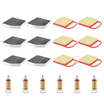 6x Air + 6x Cabin + 6x Engine Cartridge Oil Filter (18 Total) Kit For Mercedes-Benz C43 KFM-104128