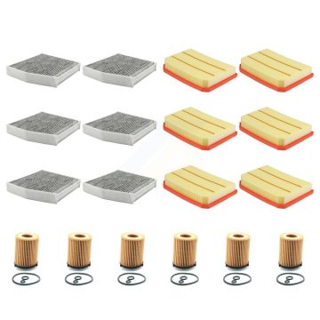 6x Air + 6x Cabin + 6x Engine Cartridge Oil Filter (18 Total) Kit For Mercedes-Benz GLA35 KFM-104136