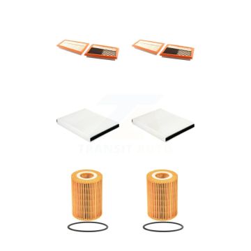 2x Air + 2x Cabin + 2x Engine Cartridge Oil Filter (6 Total) Kit For Mercedes-Benz ML350 KFM-104498