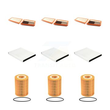 3x Air + 3x Cabin + 3x Engine Cartridge Oil Filter (9 Total) Kit For Mercedes-Benz ML350 KFM-104564