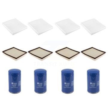 4x Air + 4x Cabin + 4x Engine Oil Filter (12 Total) Kit For Dodge Ram 2500 5.9L 2" Pleat KFM-104825