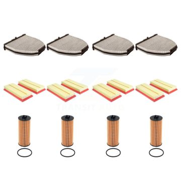 4x Air + 4x Cabin + 4x Engine Cartridge Oil Filter (12 Total) Kit For Mercedes-Benz E550 KFM-104870