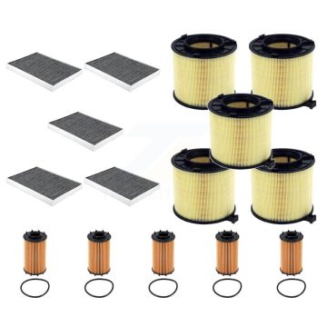 5x Air + 5x Cabin + 5x Engine Cartridge Oil Filter (15 Total) Kit For Audi SQ5 S5 RS5 S4 KFM-104958