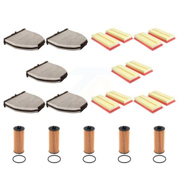 5x Air + 5x Cabin + 5x Engine Cartridge Oil Filter (15 Total) Kit For Mercedes-Benz E550 KFM-104969