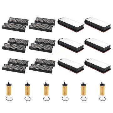 6x Air + 6x Cabin + 6x Engine Cartridge Oil Filter (18 Total) Kit For BMW X5 KFM-105052