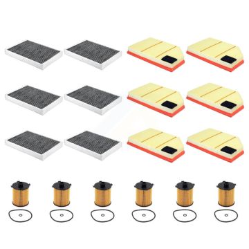 6x Air + 6x Cabin + 6x Engine Cartridge Oil Filter (18 Total) Kit For Volvo XC60 S60 V60 KFM-105054