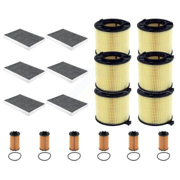6x Air + 6x Cabin + 6x Engine Cartridge Oil Filter (18 Total) Kit For Audi SQ5 S5 RS5 S4 KFM-105056