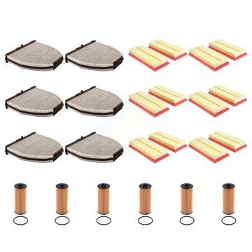 6x Air + 6x Cabin + 6x Engine Cartridge Oil Filter (18 Total) Kit For Mercedes-Benz E550 KFM-105067