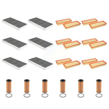 6x Air + 6x Cabin + 6x Engine Cartridge Oil Filter (18 Total) Kit For KFM-105093