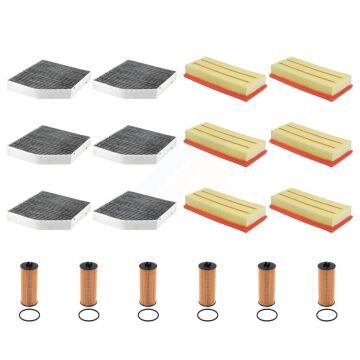 6x Air + 6x Cabin + 6x Engine Cartridge Oil Filter (18 Total) Kit For Mercedes-Benz GLC63 KFM-105104