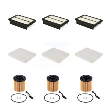 3x Air + 3x Cabin + 3x Engine Cartridge Oil Filter (9 Total) Kit For Hyundai Kona 1.6L KFM-105158