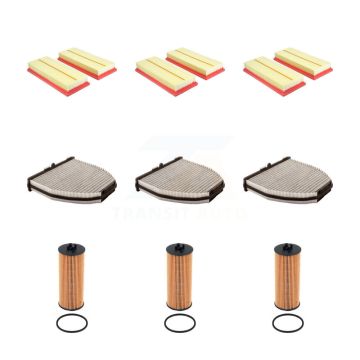 3x Air + 3x Cabin + 3x Engine Cartridge Oil Filter (9 Total) Kit For Mercedes-Benz CLS550 KFM-105165