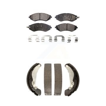 Front Rear Semi-Metallic Brake Pads & Drum Shoe Kit For Chevrolet Aveo Pontiac Aveo5 Wave KFN-100005