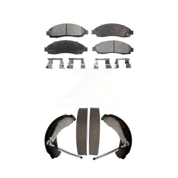 Front Rear Semi-Metallic Brake Pads Drum Shoe Kit For Chevrolet Colorado GMC Canyon Isuzu KFN-100006