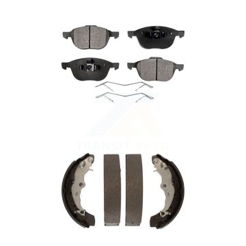 Front Rear Semi-Metallic Brake Pads And Drum Shoes Kit For Ford Focus KFN-100007
