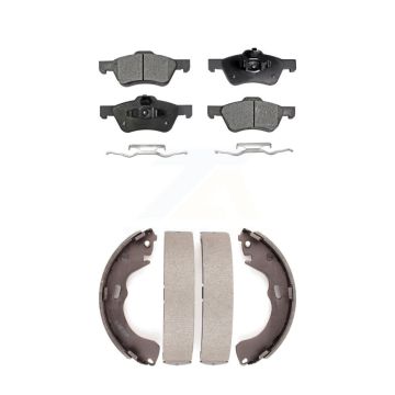 Front Rear Semi-Metallic Brake Pads & Drum Shoe Kit For Ford Escape Mazda Tribute Mercury KFN-100009