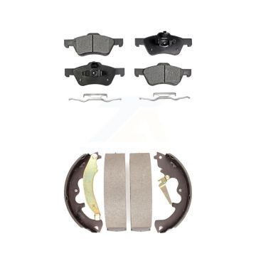 Front Rear Semi-Metallic Brake Pads & Drum Shoe Kit For Ford Escape Mazda Tribute Mercury KFN-100010