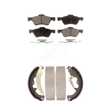 Front Rear Semi-Metallic Brake Pads And Drum Shoes Kit For Ford Escape Mercury Mariner KFN-100011