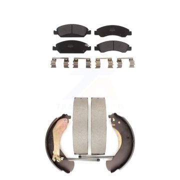 Front Rear Semi-Metallic Brake Pads Drum Shoe Kit For Chevrolet GMC Silverado 1500 Sierra KFN-100030