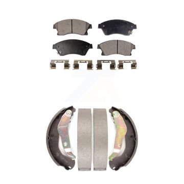 Front Rear Semi-Metallic Brake Pads And Drum Shoes Kit For 2012-2017 Chevrolet Sonic KFN-100037