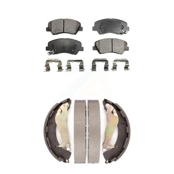 Front Rear Semi-Metallic Brake Pads And Drum Shoes Kit For Hyundai Accent Kia Rio KFN-100041