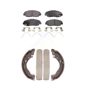 Front Rear Semi-Metallic Brake Pads And Drum Shoes Kit For Honda Civic KFN-100042