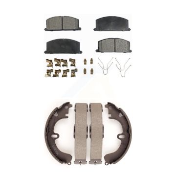 Front Rear Semi-Metallic Brake Pads Drum Shoes Kit For Toyota Corolla Celica Tercel Camry KFN-100045