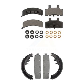 Front Rear Semi-Metallic Brake Pads And Drum Shoes Kit For Chevrolet K1500 Suburban KFN-100052